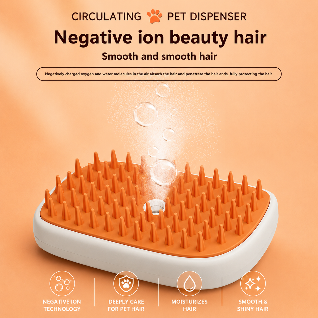 Steam Glow Pet Grooming Brush