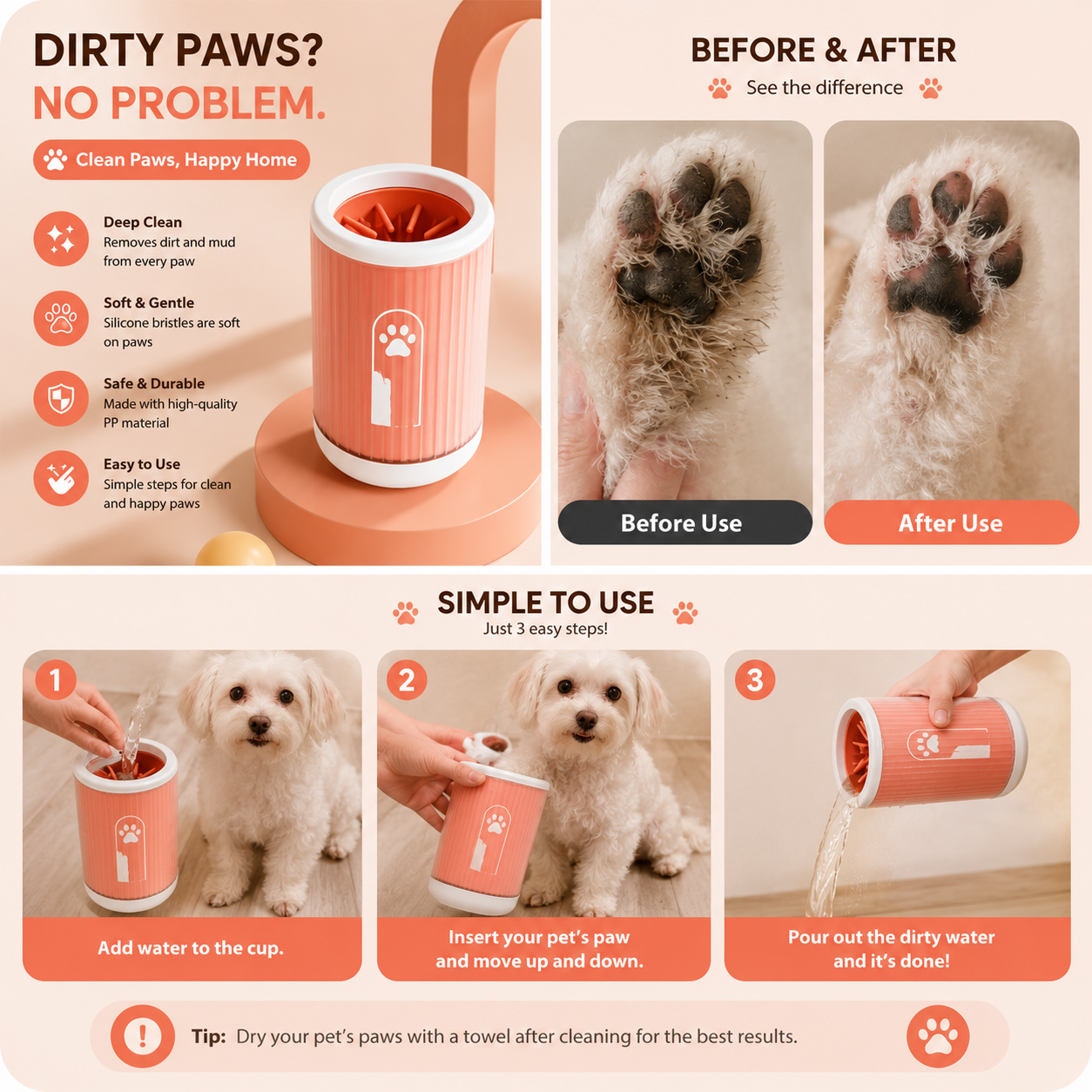 CleanPaws Foot Washer & Massager