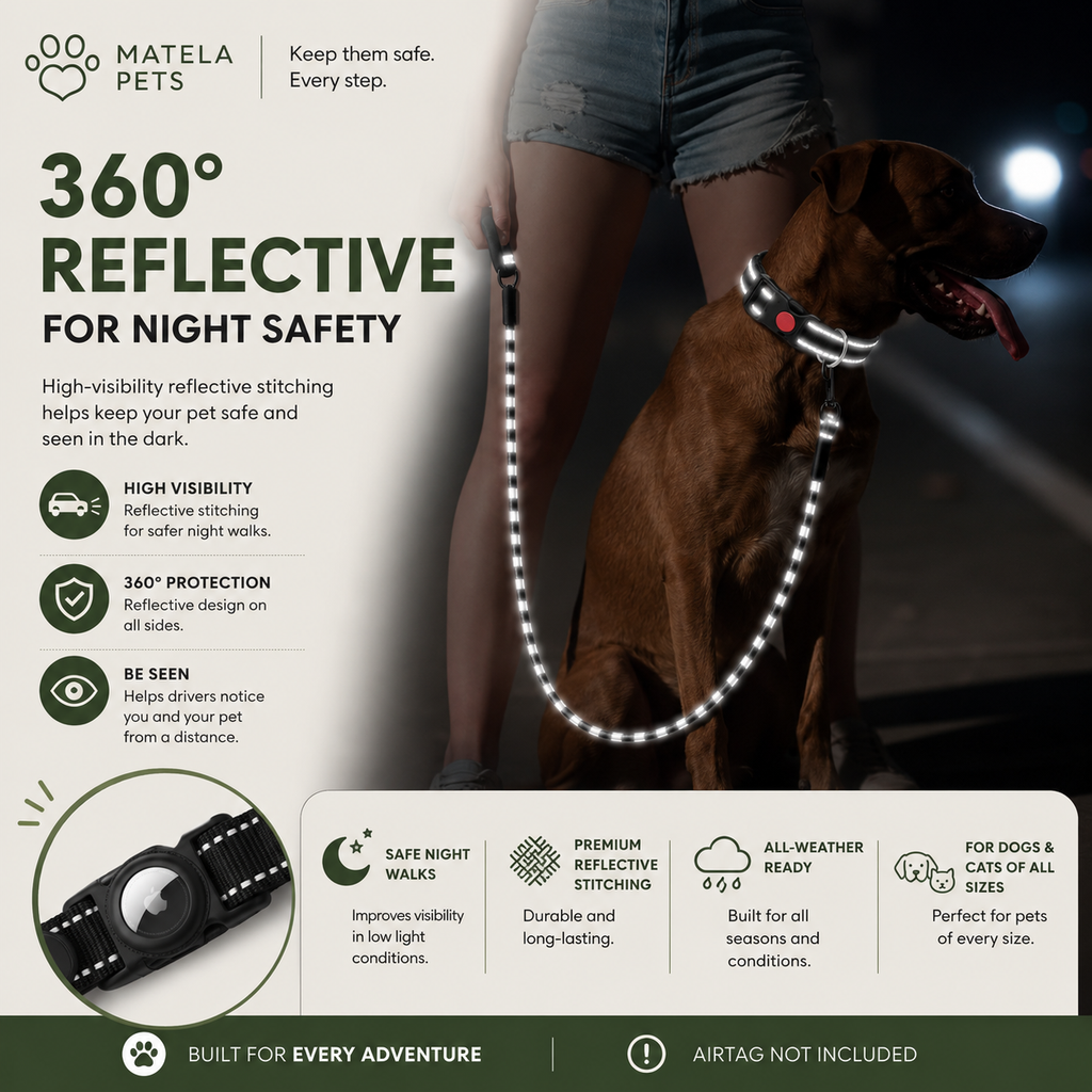 Reflective AirTag Holder Collar for Dogs & Cats